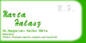 marta halasz business card