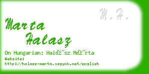 marta halasz business card